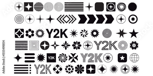 Y2K Vector Elements Pack. Early 2000s Aesthetic Vector Set.
