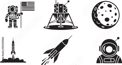 Astronaut moon rocket ship space