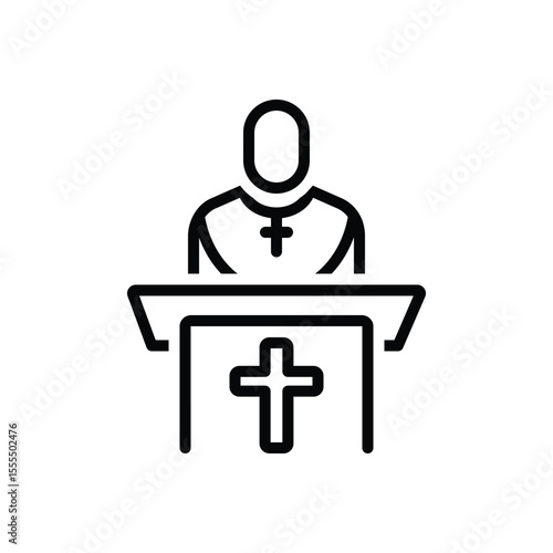 Black line icon for churchman