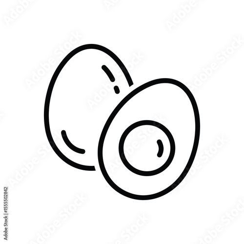 Black line icon for egg