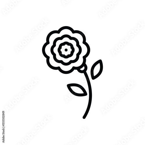Black line icon for flower