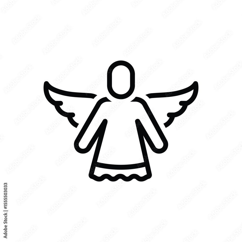 Obraz premium Black line icon for angel