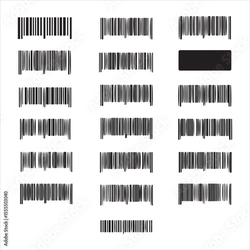 Collection of various retail product identification codes with numerical sequences