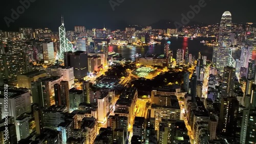 Night Lights of Hong Kong: A Dazzling Aerial View