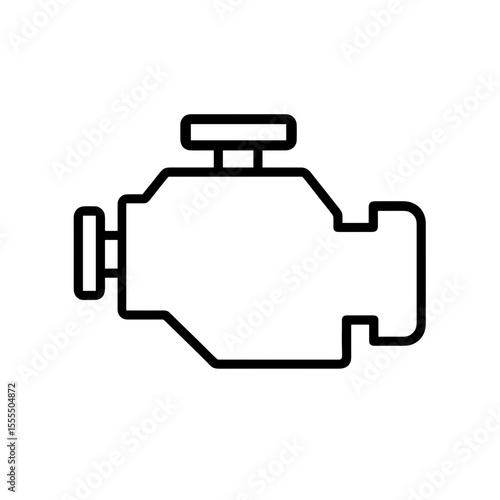 Engine icon showing car motor component – outline