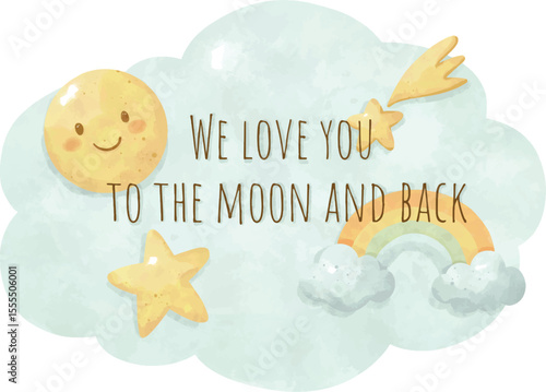 Twinkle Twinkle Baby Shower Clipart, Sweet Dreams Nursery Clipart