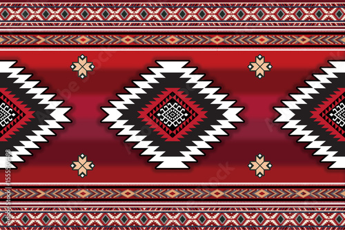 Crimson Echoes – Tribal Spectrum Rug