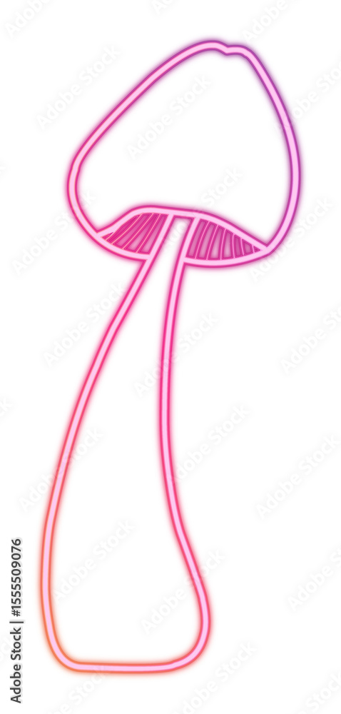 Neon mushroom handdrawn Neon mushroom handdrawn