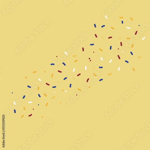 A colorful array of paper shreds, with a light-colored background.