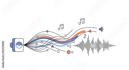 Visualizing the Transformation of Sound Waves into Audible Frequencies and Waveforms