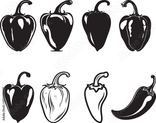 Set of Habanero icon clean simple silhouette