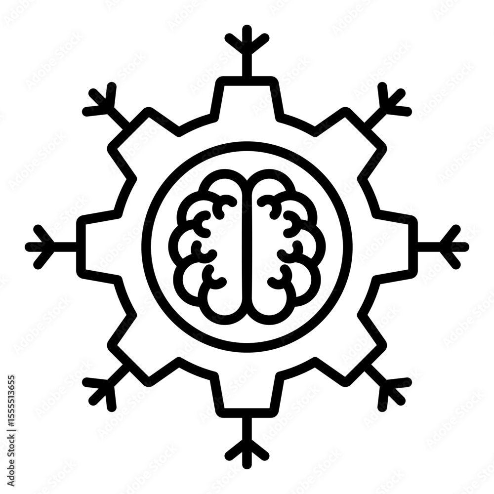 Fototapeta premium Artificial Intelligence Outline Icon Vector Illustration