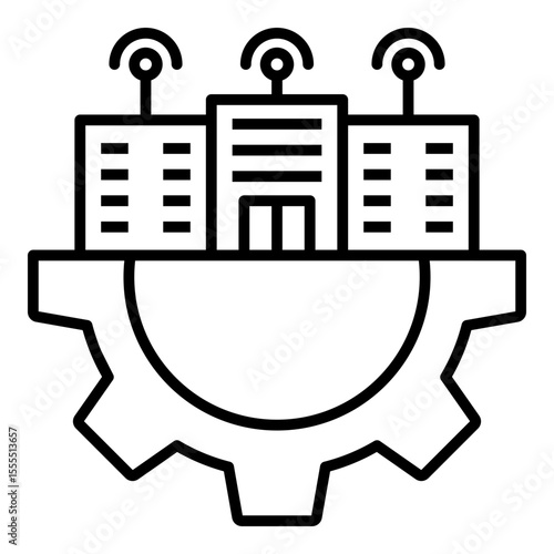 Digital Infrastructure Outline Icon Vector Illustration