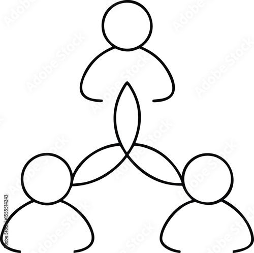 A network of connected people silhouette design representing teamwork and collaboration.