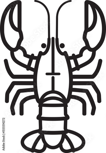 Lobster icon clean simple outline
