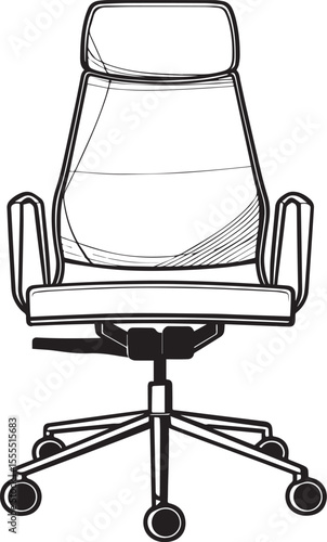 Office Chair icon clean simple linear