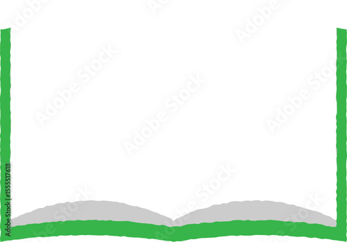 A book illustration. Suitable for educational visuals, presentation page frame, or note layouts.