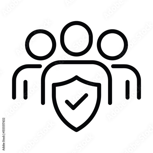Protection of People: An illustration with the emblem of a security, representing the safeguard and backing of community in a modern and creative way.