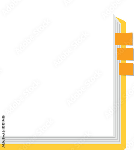 A book illustration. Suitable for educational visuals, presentation page frame, or note layouts.