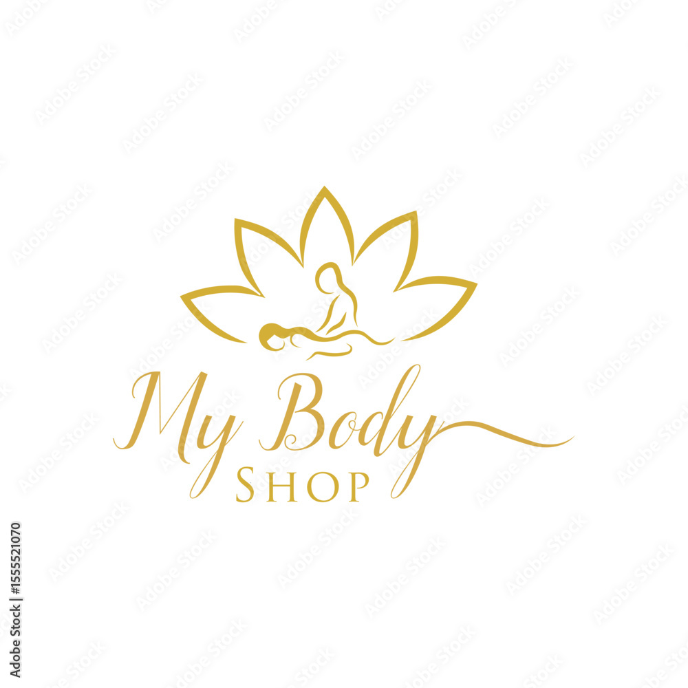 Obraz premium Elegant and relaxing body massage logo design symbolizing healing, comfort, and wellness. Perfect for massage therapists, spas, and holistic health or wellness studios. 