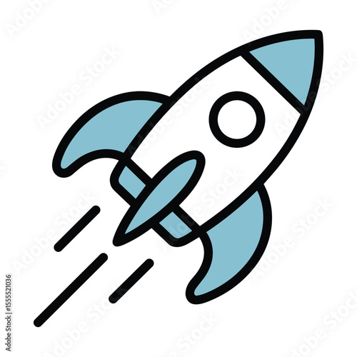 Rocket Ascending: A vibrant illustration showcases a rocket soaring upwards, symbolizing growth, innovation, and the boundless possibilities of technology