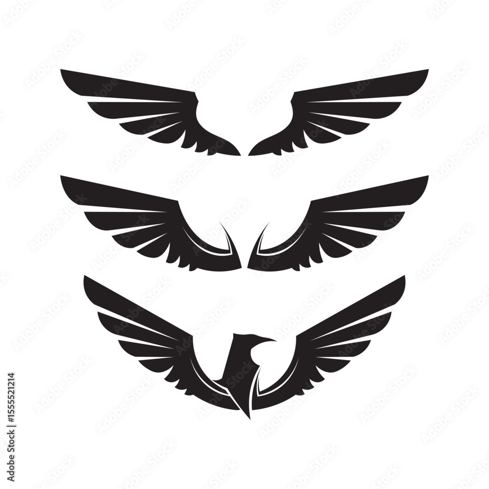 Obraz premium Black wing logo symbol for a professional designer