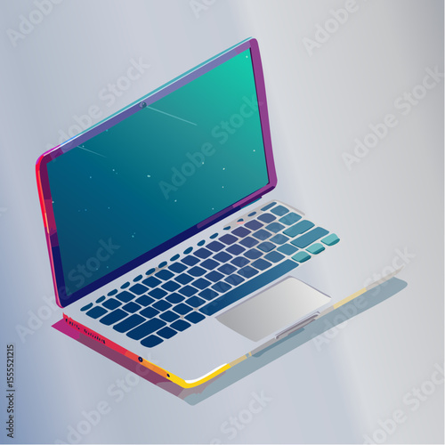 slim laptop top in satin silver with charcoal dock port and neon chartreuse highlights