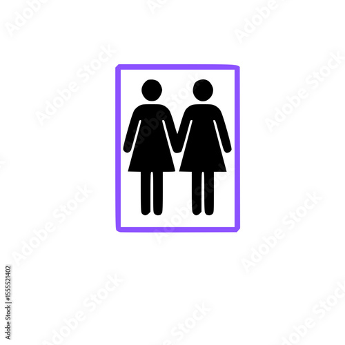Female icon representing women gender, commonly used in signage, restroom, genders, symbol.