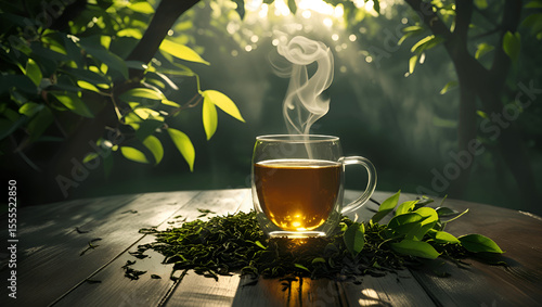 Wallpaper Mural cup of green tea Torontodigital.ca