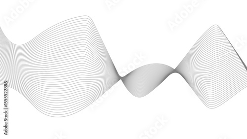 Abstract vector background with black wavy lines. Abstract wave element for design. Digital frequency track equalizer.