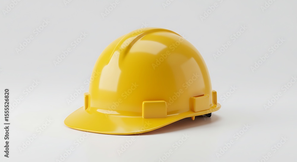 Fototapeta premium Safety First: Yellow Hard Hat on White Background