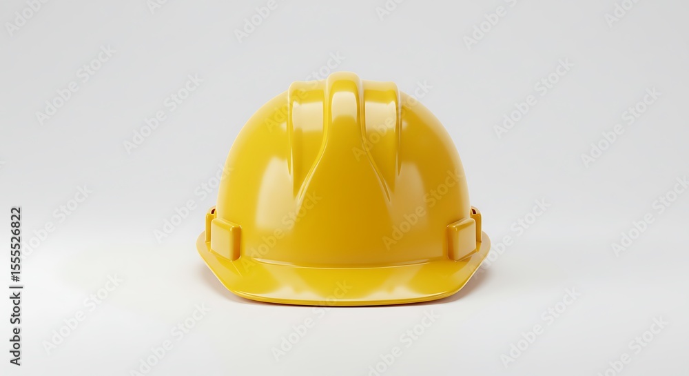 Fototapeta premium Safety First: Yellow Hard Hat on White Background