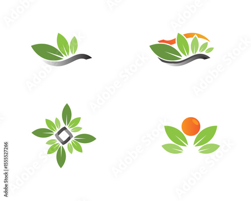 Tree leaf vector logo design, eco-friendly concept.