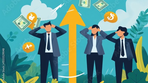 Business People Ignoring Financial Instability