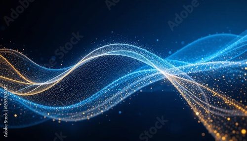 Blue background image with shiny curves, circle, light, gradation, wave, anniversary, banner texture advertising poster