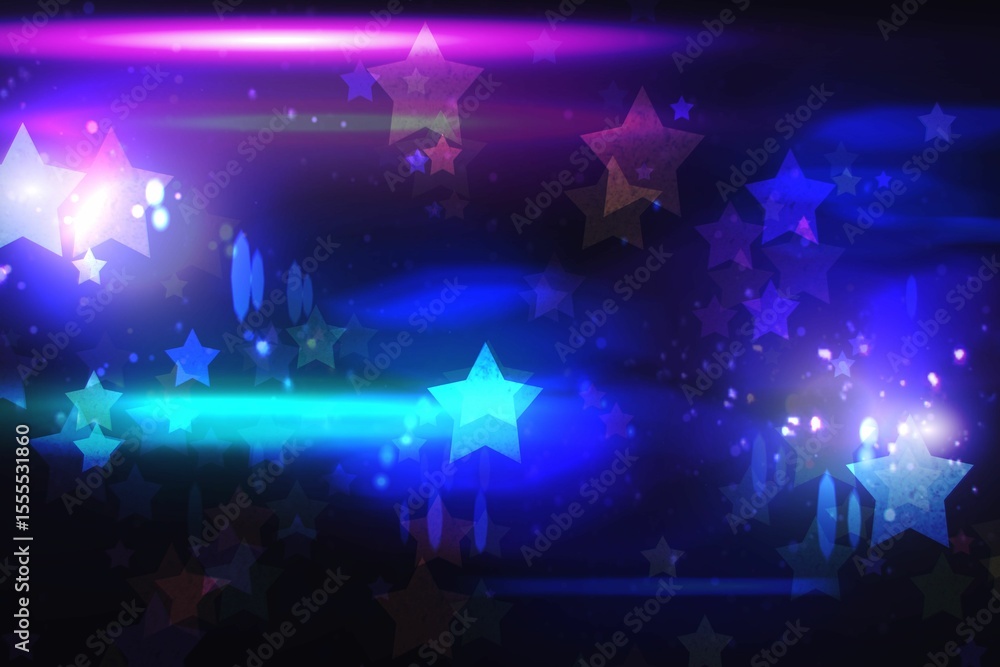 Fototapeta premium Digitally generated cool nightlife design with stars