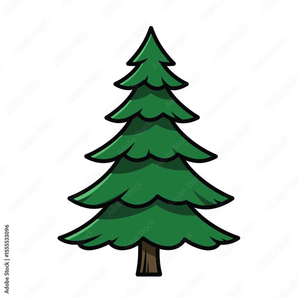 Green pine tree vector icon – for design use Green pine tree vector icon – for design use