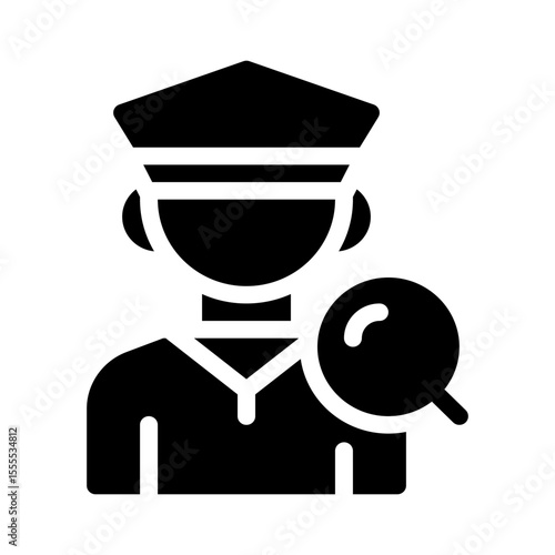 police detective glyph icon