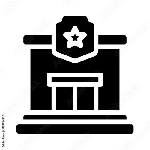 Police Station Building glyph icon