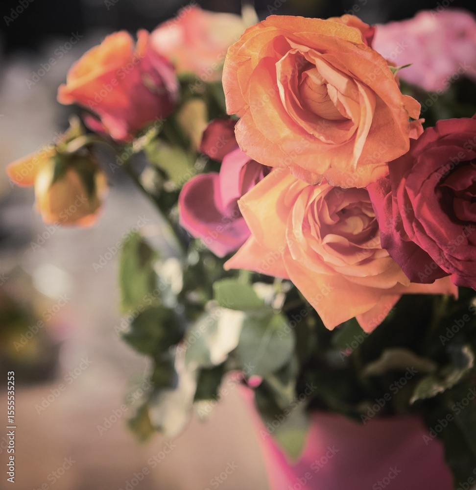 Fototapeta premium High angle close up of flower vase