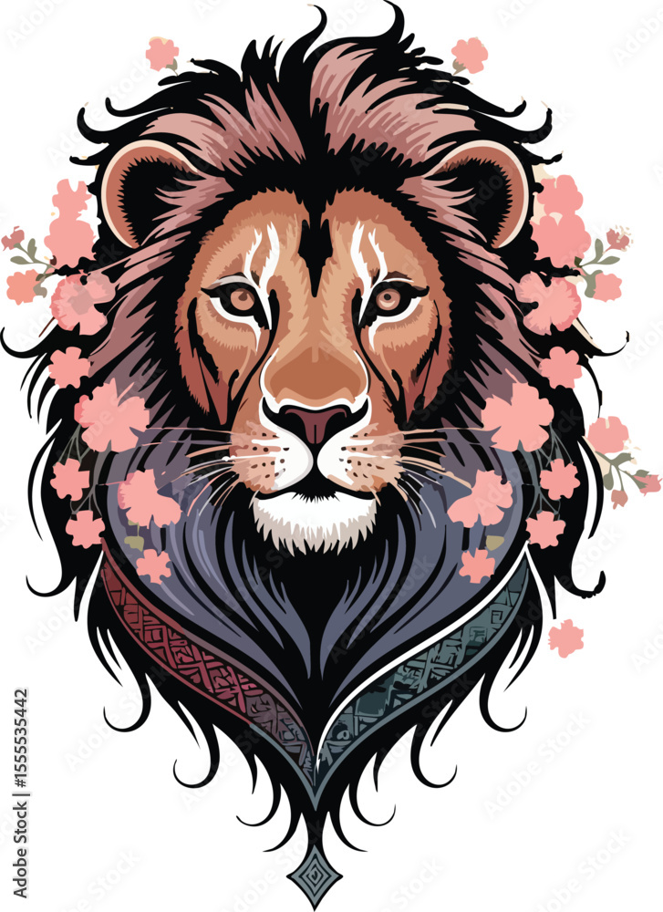 Obraz premium Heart-Marked Lion Vector