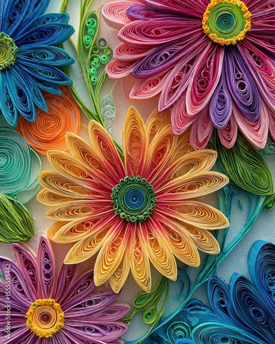 Crafted Colorful Paper Quilling Techniques Textured Layers