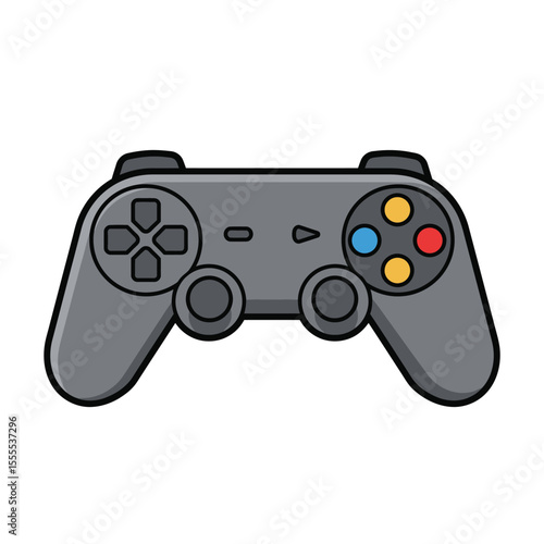 Flat Vector Game Controller Icon – Modern Joystick for Console and Video Games