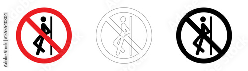 No leaning against sign in vector format