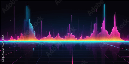 Blue background with a digital sound wave and medical heart rate monitor