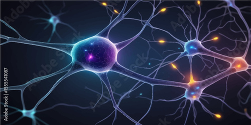 Glowing Blue DNA Molecule on Abstract Sci-Fi Background