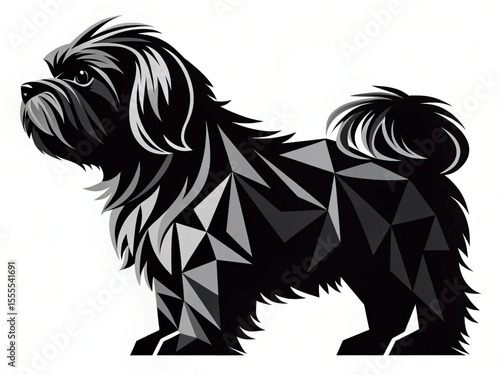 Geometric Dog Illustration: Modern Minimalist Pet Art