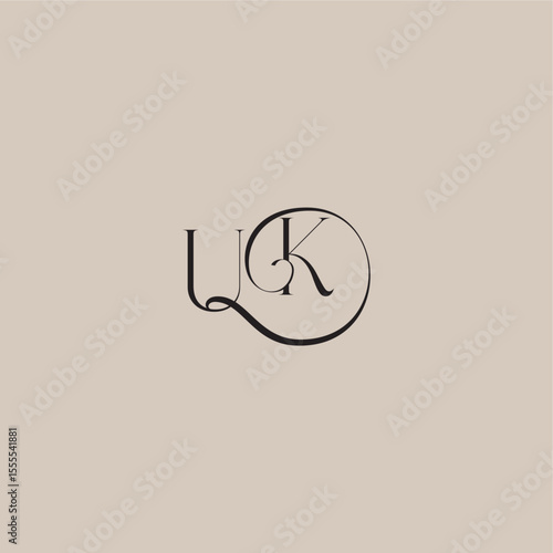 elegant and luxury style UK monogram wedding logo letter dinamyc curvy initial concept