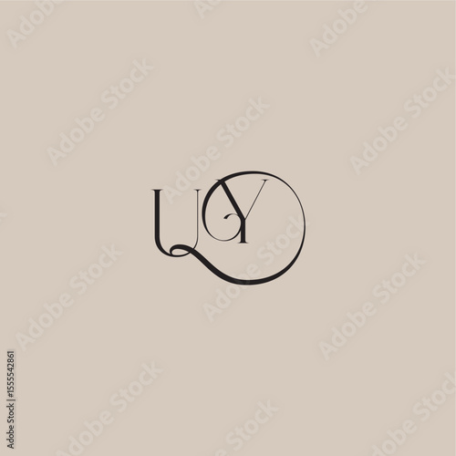 elegant and luxury style UY monogram wedding logo letter dinamyc curvy initial concept