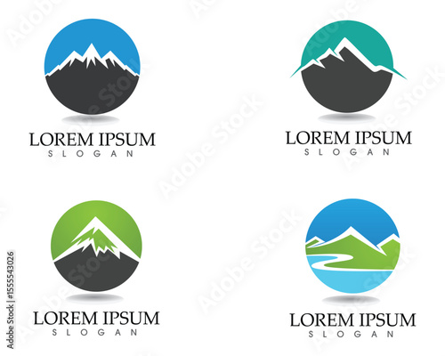 Mountain logo and symbols template icons vector app